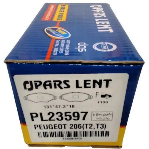 لنت ترمز جلو پارس آبی مدل PL23597 مناسب پژو 206 تیپ 2